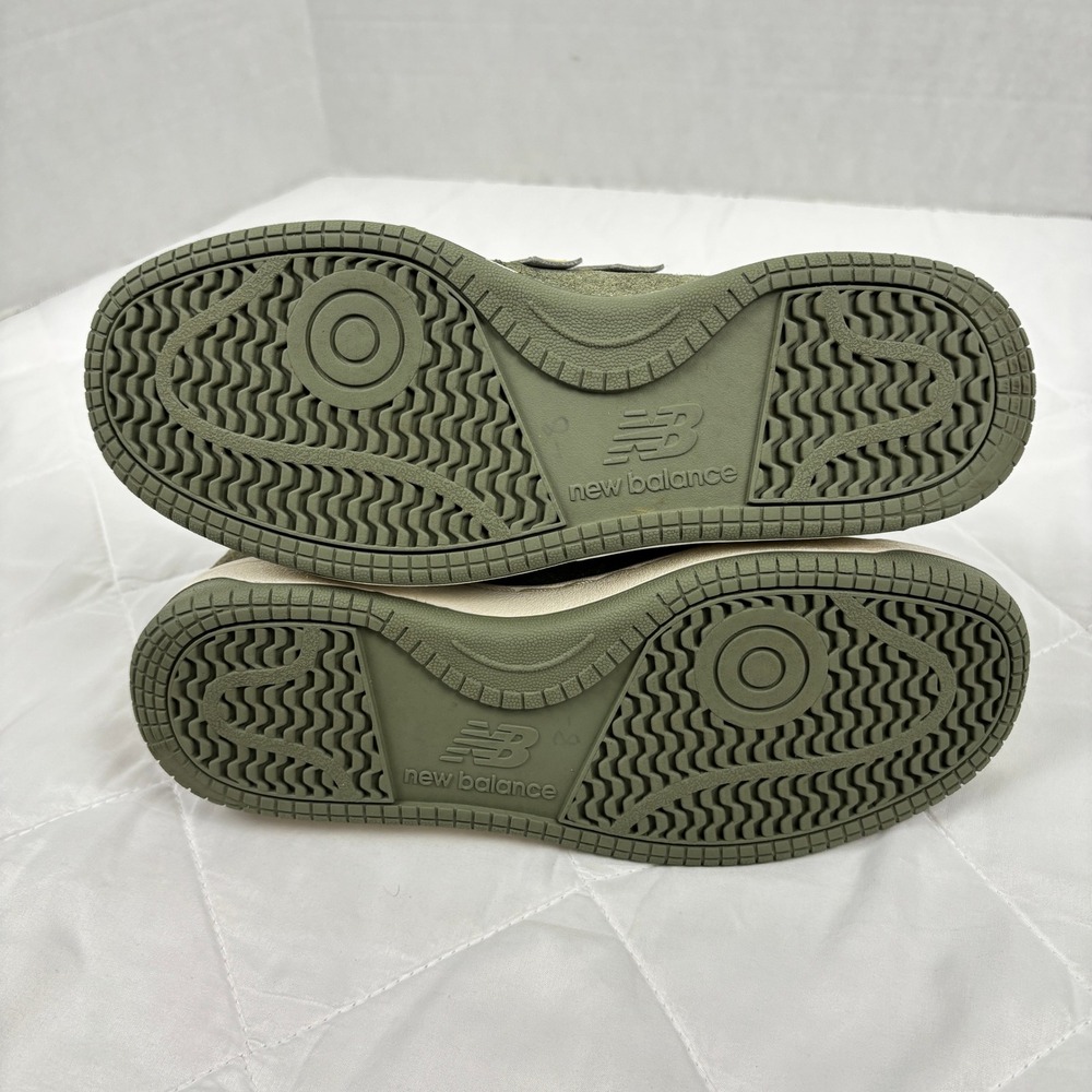 New Balance 480 Suede Sneakers Olive Green Neon Yellow Mens 7 Womens 8.5 - Picture 7 of 10